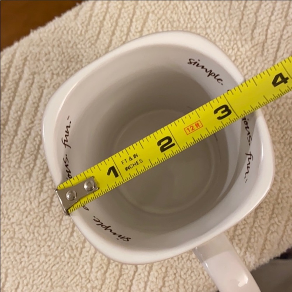 Tastefully Simple White Mug “Simple Delicious Fun” Mug Cake Measurements - Picture 6 of 7